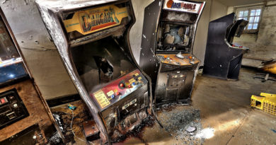 old arcade cabinet smashed